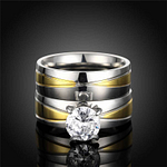 Bague de Fiançailles Multi-anneaux Orné Diamant Zircon Avec Pierre BAGUE FEMME Bagues BIJOUX FEMME