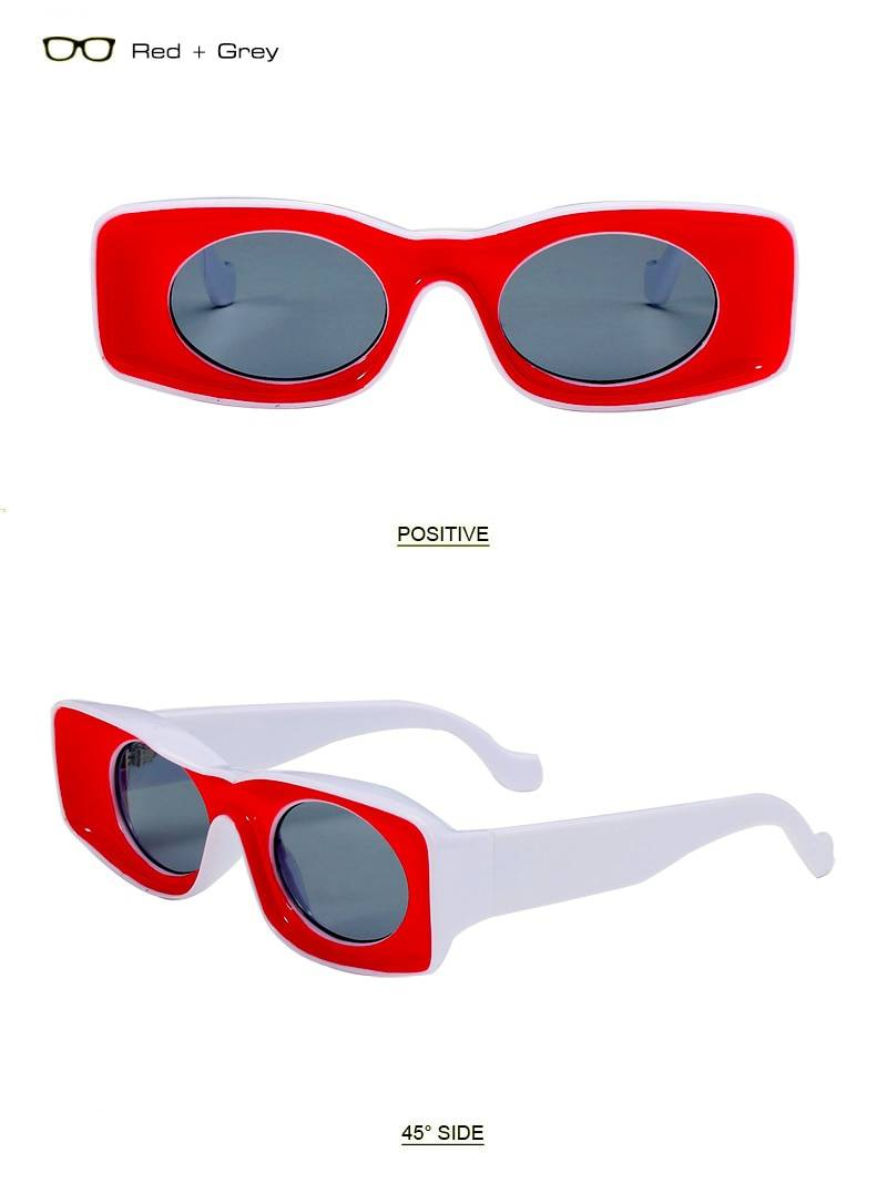 SHAUNA Double couleurs Ins populaire mode Rectangle lunettes de soleil femmes mode Concave cadre bonbons couleurs hommes nuances UV400
