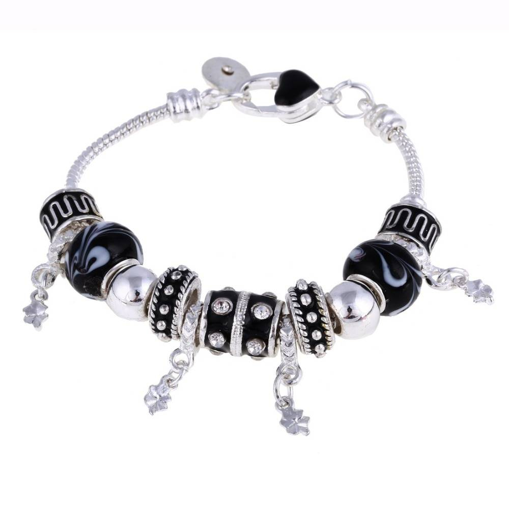 ZOSHI rose cristal breloque couleur argent Bracelets et Bracelets pour femmes avec Aliexpress Murano perles argent Bracelet Femme bijoux