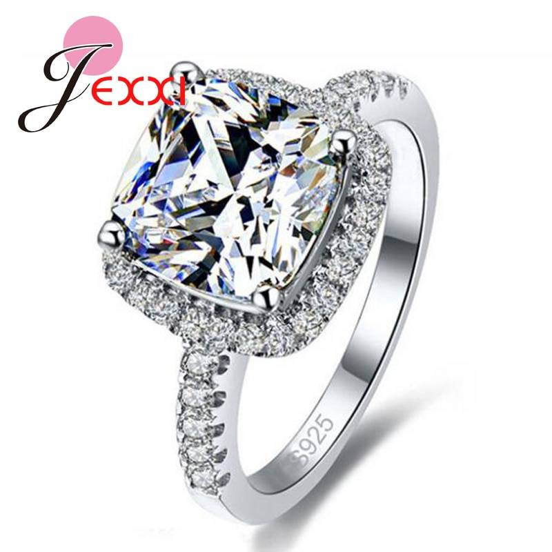 Grande Promotion luxe Geniune 925 en argent Sterling bagues de fiançailles de mariage Super brillant cubique zircone bijoux pour mariée