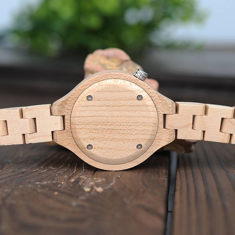 BOBO BIRD WP16 montre en bois pour femmes à 4 heures avec LOGO incliné, bracelet en bois, montres à Quartz exquises pour femmes, montres relogio feminino