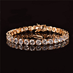 Zircone sur Bracelet plaqué Or – Chaîne style Hip Hop Bracelets Idée cadeau Moins 10 €