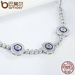 Bracelet pour femme argent 925 luxe Yeux bleus cubique Bracelets