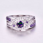 Bague diamant zircon multicolore design raffiné – Luxe Argent 925 BAGUE FEMME Bagues BIJOUX FEMME