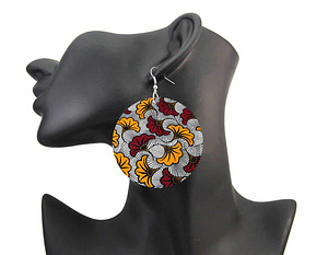 Boucles D’oreilles Pagne imprimé Africains | Pendante Ethnique Pas Cher BIJOUX FEMME Boucles d'Oreilles Boucles Ethniques