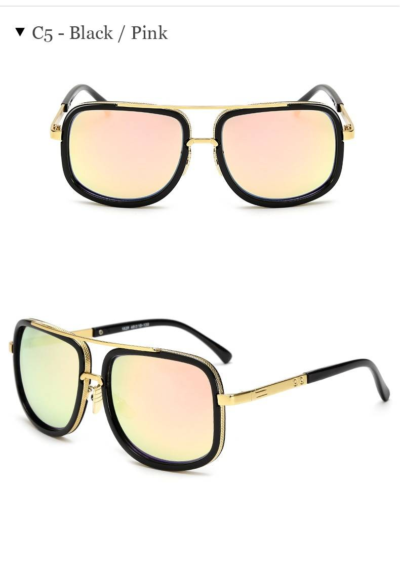 Classique surdimensionné hommes lunettes de soleil marque de luxe femmes mach one lunettes de soleil carré rétro Oculos de sol mâle UV400 miroir lunettes