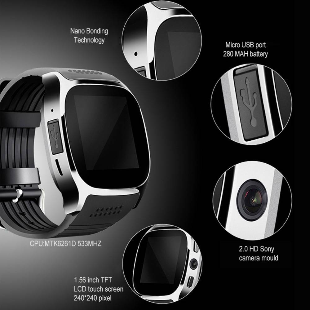 Montre Sport Smartwatch pour téléphone Android PK Q18 DZ09 avec caméra