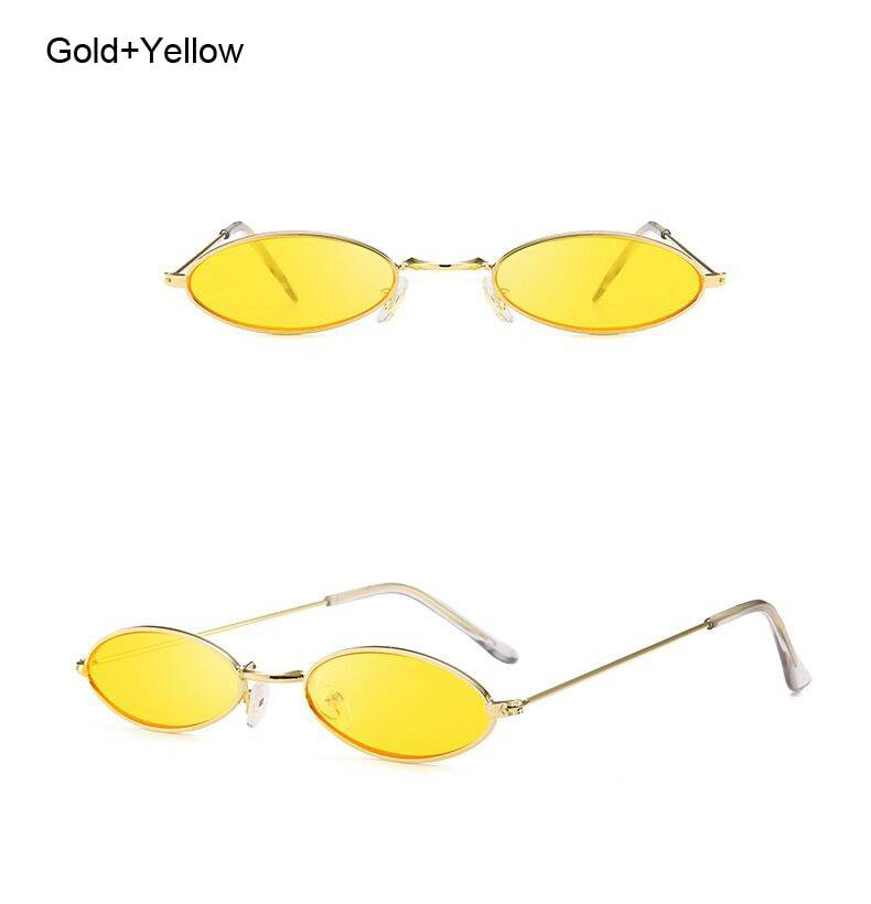 Rétro petites lunettes de soleil ovales femmes femme Vintage Hip Hop lunettes noires rétro lunettes de soleil dame marque de luxe lunettes