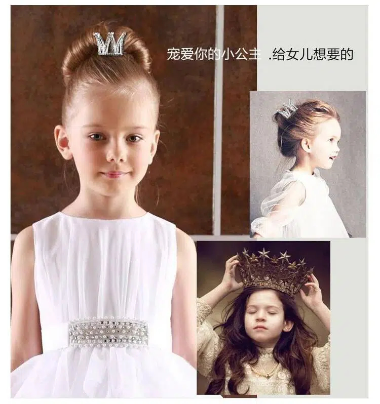 Petites filles couronne diadème cheveux peignes pierre claire cristal Mini diadème cheveux accessoires bijoux