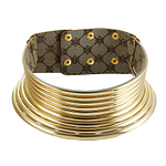 Collier-spirale africain femmes couleur or collier en cuir réglable Colliers
