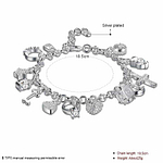 Bracelet Femme Argent 925 – Charms Bijoux Forme Coeur, Cadenas, Croix Bracelet Femme Argent