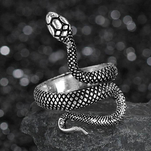 Bague Punk Animal anneau gothique noir argent métal unisexe Bagues Homme BIJOUX HOMME Homme Idée cadeau Moins 10 €