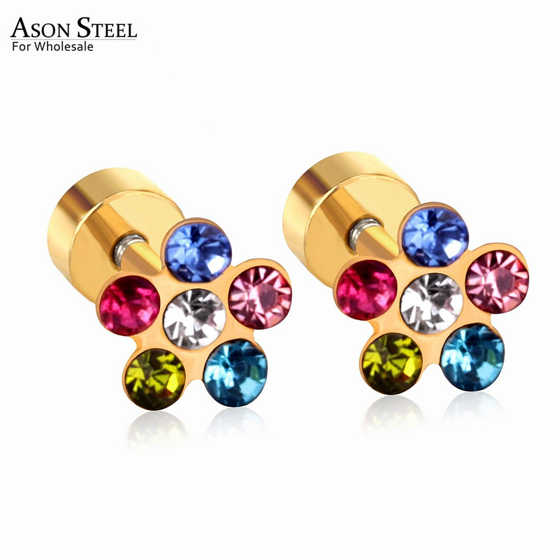 Boucles d’Oreilles Diamant Zircon Colorés Ado Boucles d'Oreilles