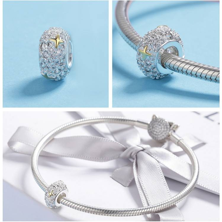 WOSTU 100% authentique 925 en argent Sterling éblouissant clair CZ perles breloque ajustement bricolage bracelet à breloques pendentifs bijoux originaux cadeau