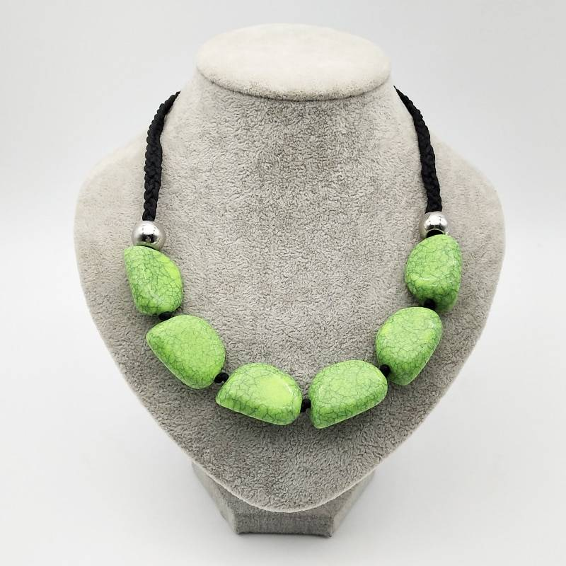 Collier de perles de fissure acrylique Dandie, bijoux féminins simples à la mode