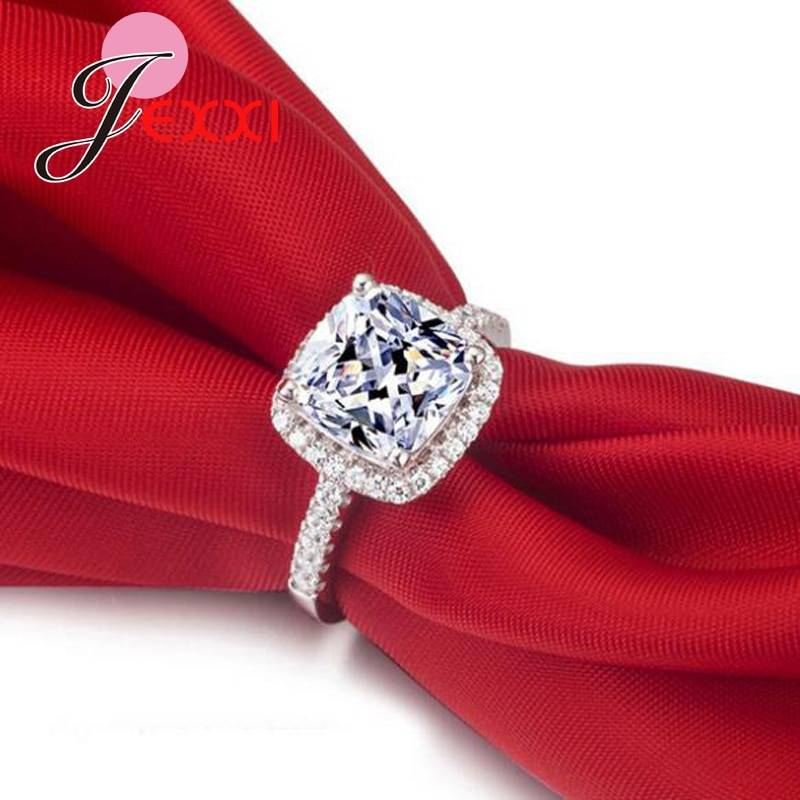 Grande Promotion luxe Geniune 925 en argent Sterling bagues de fiançailles de mariage Super brillant cubique zircone bijoux pour mariée