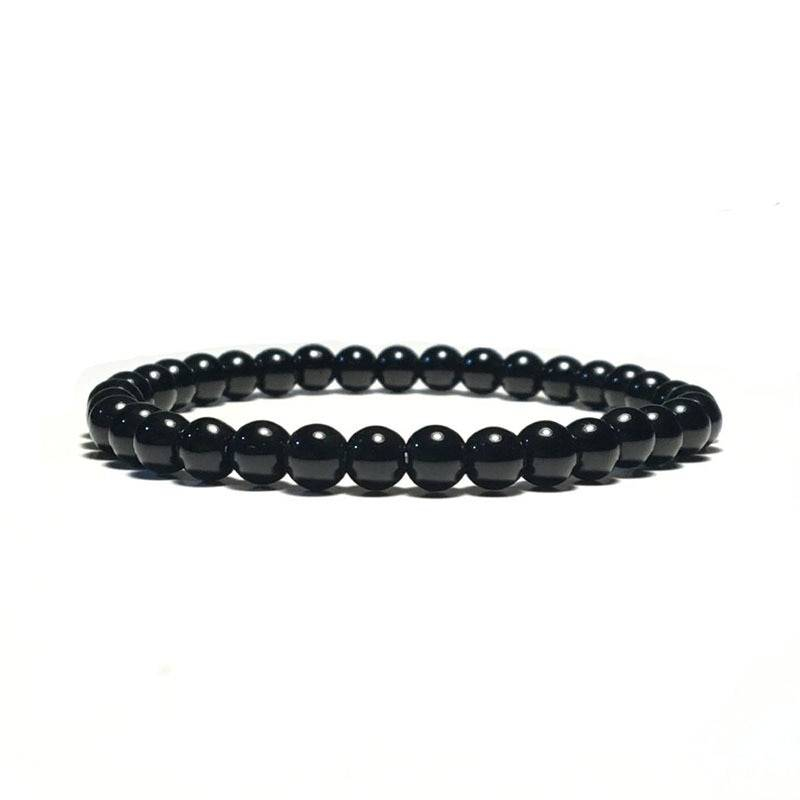 Bracelet obsidienne noir naturel minimaliste hommes 4mm 6mm 8mm 10mm 12mm breloque perlée brasalete Hombre Yoga bijoux brassard Pulseras