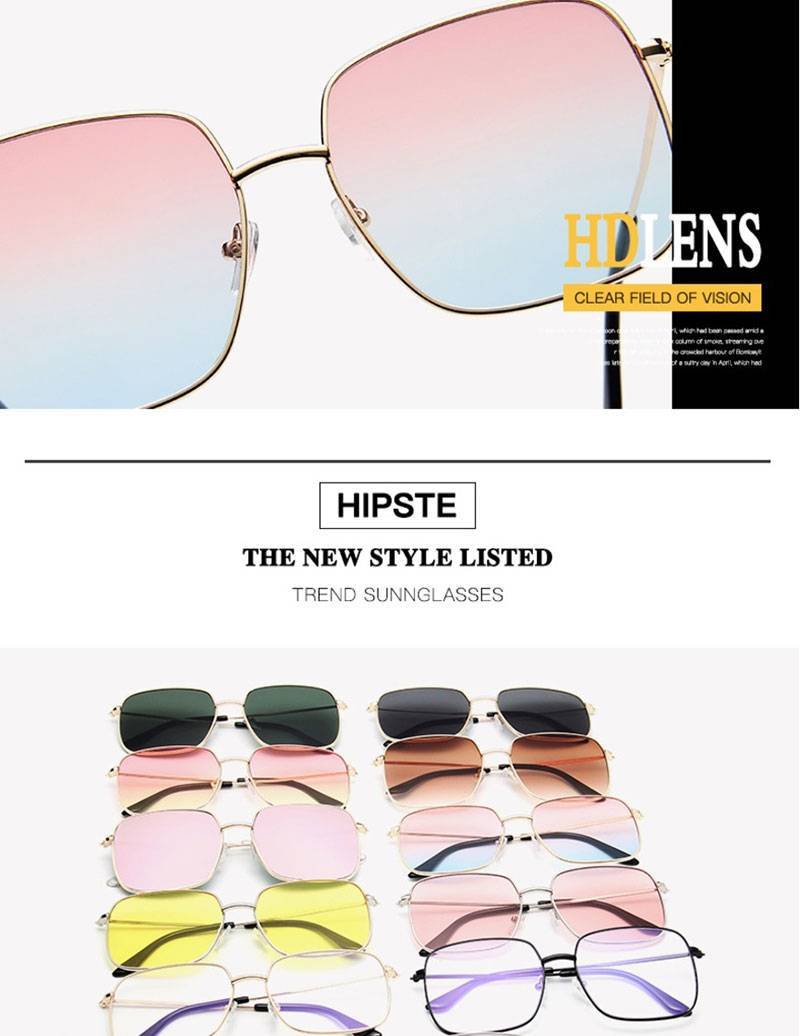 RBRARE classique carré lunettes de soleil femmes marque Designer rétro métal grand cadre lunettes de soleil pour hommes Vintage dégradé Oculos Feminino