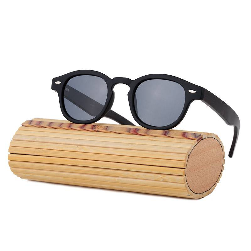 HINDFIELD bois lunettes de soleil femmes à la main ronde bambou lunettes de soleil pour hommes polarisé miroir revêtement lentilles lunettes gafas de sol