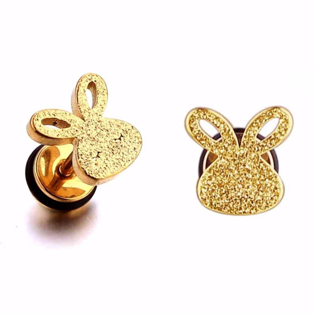 Jolie boucle d'oreille pour enfants filles boucles d'oreilles Cool lapin oreille Piercing bijoux pour enfants boucles d'oreilles 1 paire