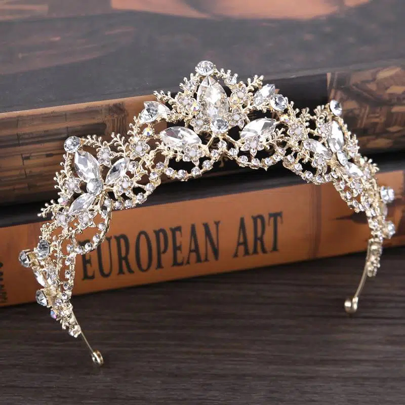 2018 nouvelle mode Baroque luxe cristal AB mariée couronne diadèmes or clair diadème diadème pour les femmes mariée mariage cheveux accessoires