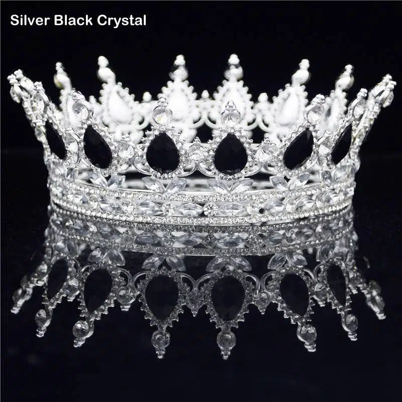Cristal Vintage reine royale roi diadèmes et couronnes hommes/femmes reconstitution historique bal diadème cheveux ornements mariage cheveux bijoux accessoires