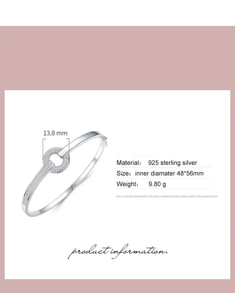 Bracelet Design Original Argent Sterling 925 Femmes