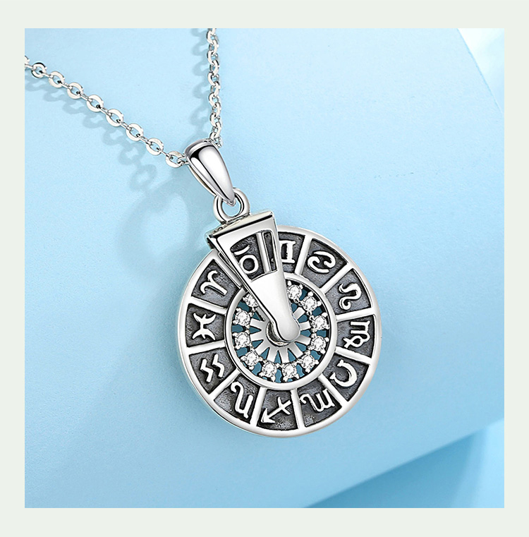 Collier en argent femmes, pendentif 12 signes du zodiaque, bijoux idée cadeaux