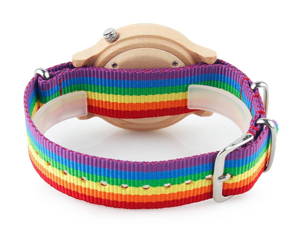ALK Vision Pride arc-en-ciel haut bois montres marque de luxe femmes hommes montre en bois avec toile bracelet LGBT mode décontracté montre-bracelet