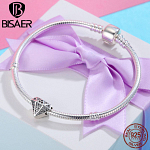 Perles Diamant Argent 925 Incrusté Zircon BIJOUX FEMME BRACELET FEMME Bracelets Breloques pour Bracelet Pandora CHARMS