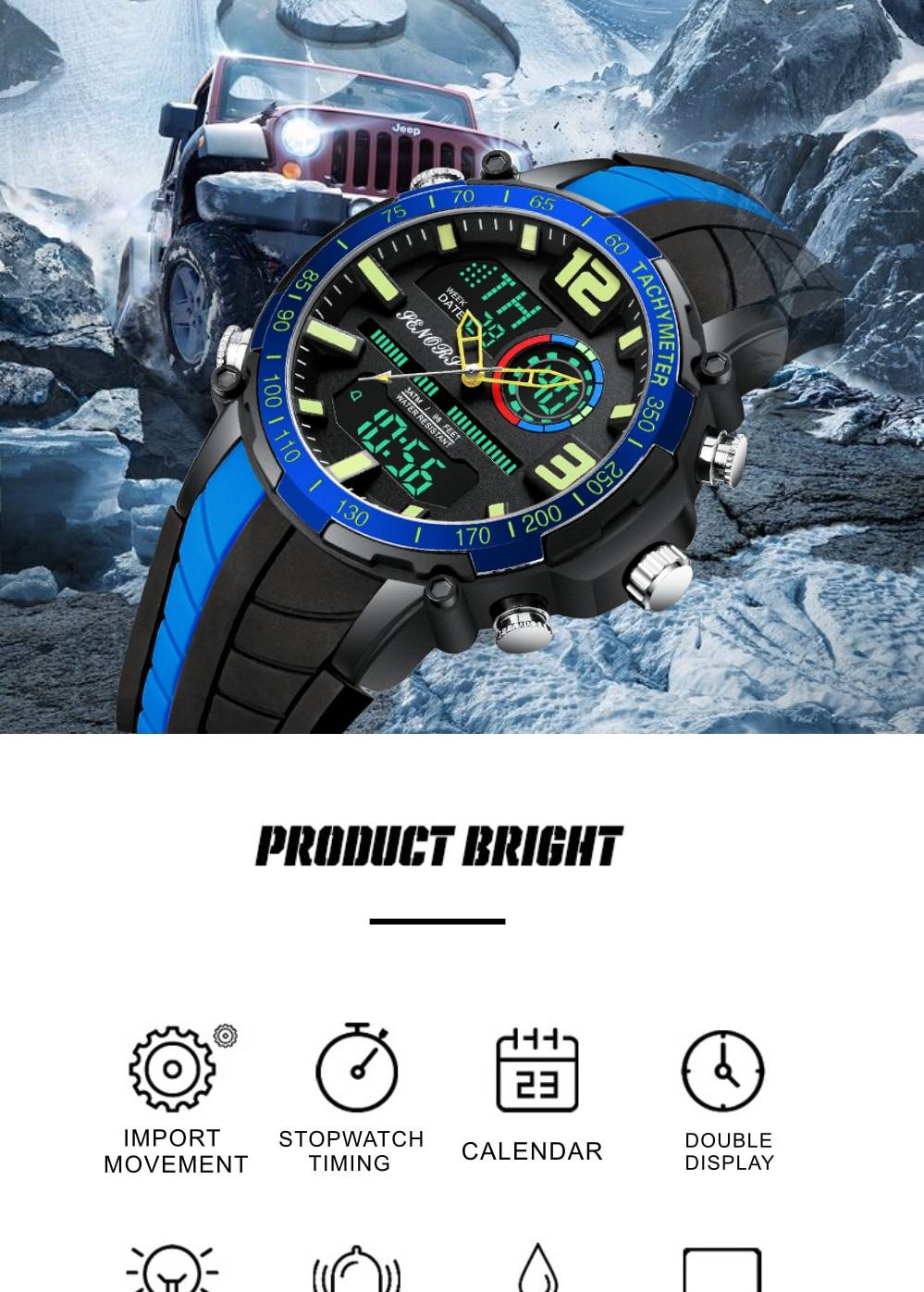 Senors montre de sport hommes célèbres LED montres numériques hommes horloges montre pour hommes Relojes Deportivos Herren Uhren Reloj Homme