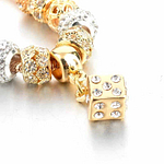 Bracelet Breloque Dé Or Incrusté Diamant Zirconium Bracelet Breloque Femme Bracelet Breloques à Composer BRACELET FEMME Breloque Compatible Pandora Breloques pour Bracelet Pandora