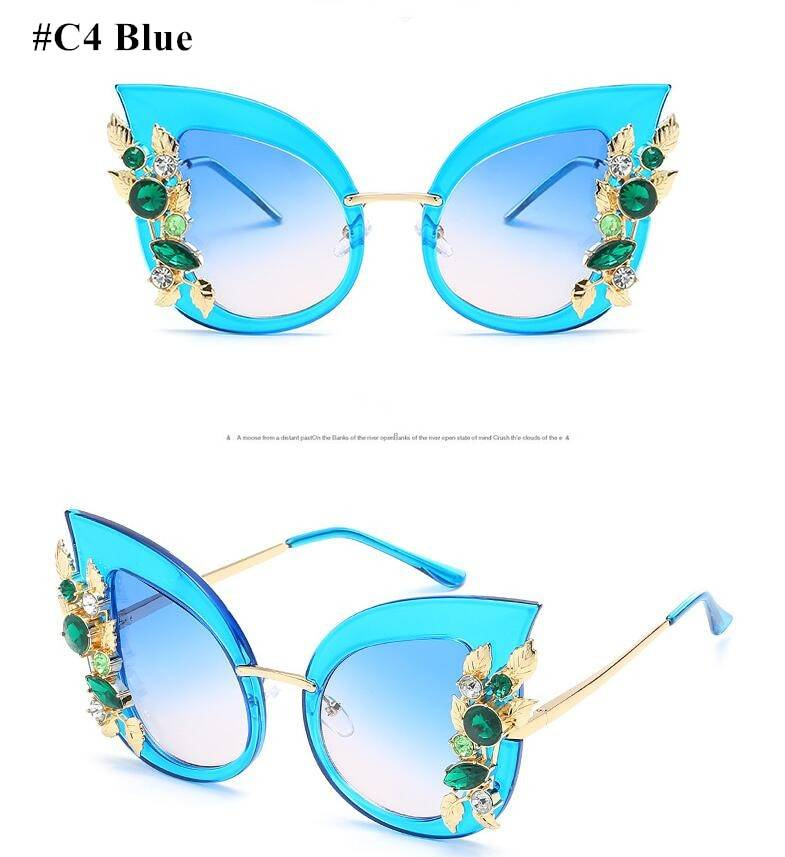 HBK forme de papillon lunettes de soleil surdimensionné grand cadre oeil de chat femmes marque de créateur de luxe 2018 nouvelle mode à la mode lunettes de soleil UV400