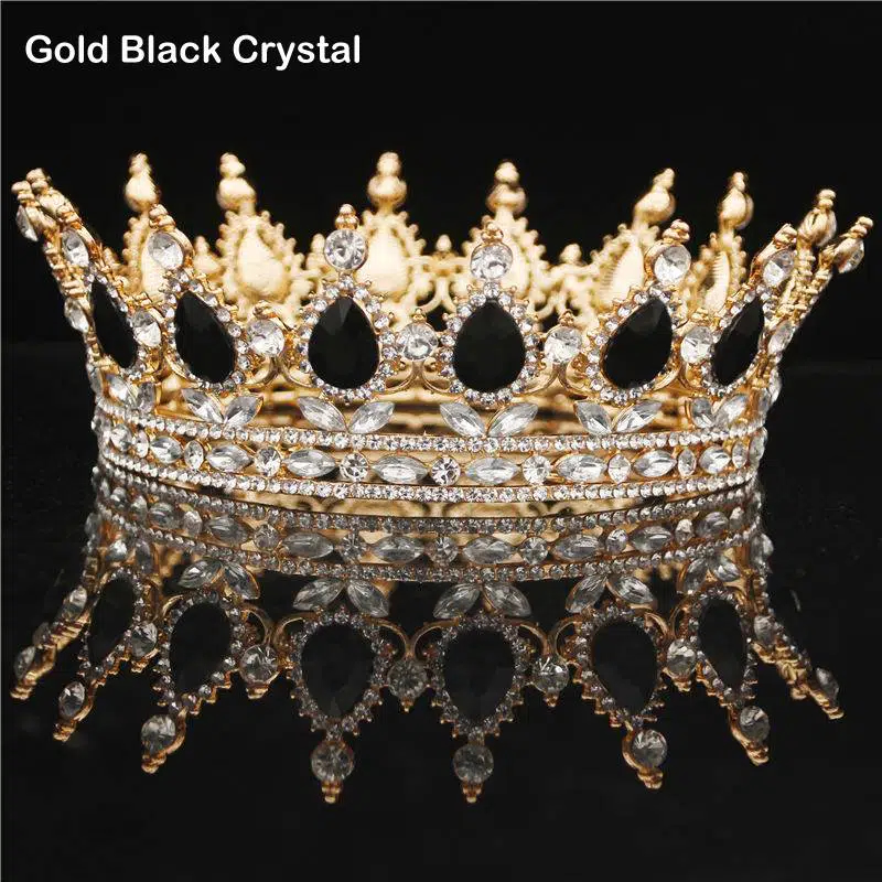 Cristal Vintage reine royale roi diadèmes et couronnes hommes/femmes reconstitution historique bal diadème cheveux ornements mariage cheveux bijoux accessoires