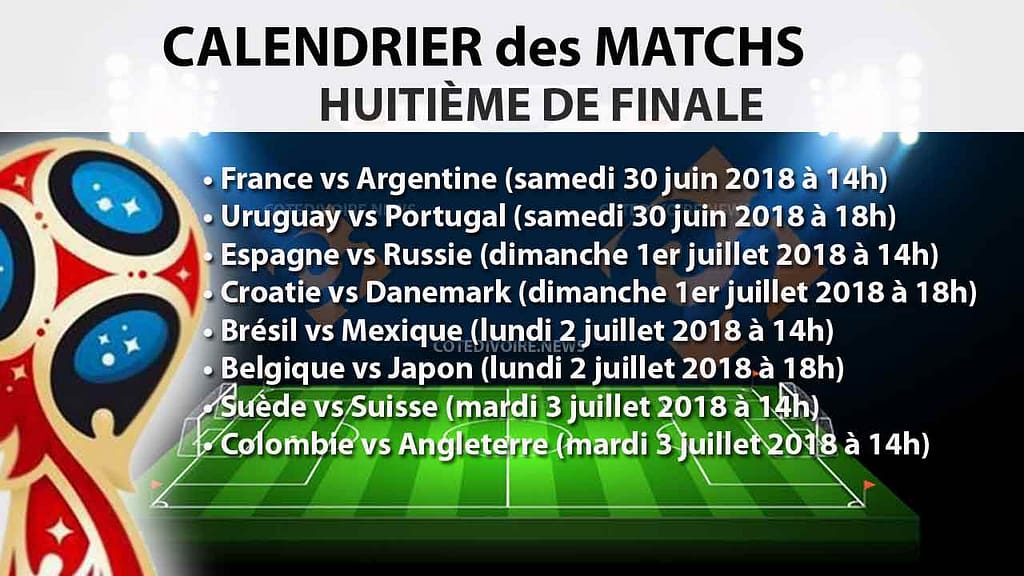 Huitième finale coupe monde 2018