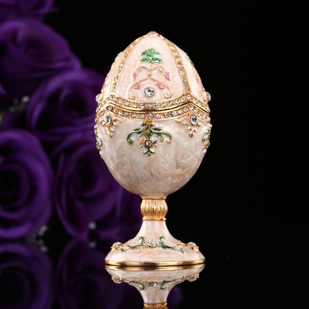 Qifu offre spéciale artisanat oeuf forme boîte à bijoux en métal