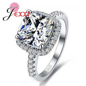 Bague Luxe Femme Fiançailles - Argent 925 - Diamant Zirconium