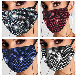 Masque Strass Couleur Tissus