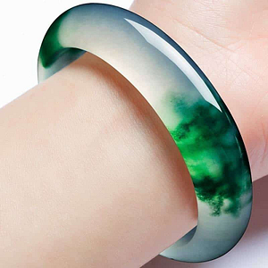 Bracelet en pierre de jade Vert transparent de chine