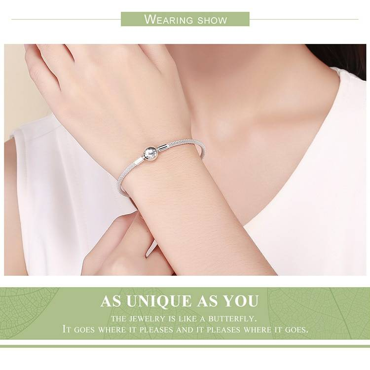 Authentique 100% 925 argent Sterling basique serpent chaîne Bracelet et bracelets bijoux de mode WEUS902