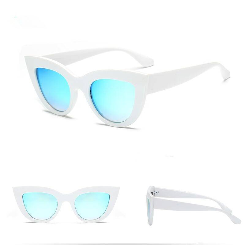 2020 nouveau Cat Eye femmes lunettes de soleil teinté couleur lentille hommes Vintage en forme de lunettes de soleil lunettes de soleil femme bleu lunettes de soleil marque concepteur