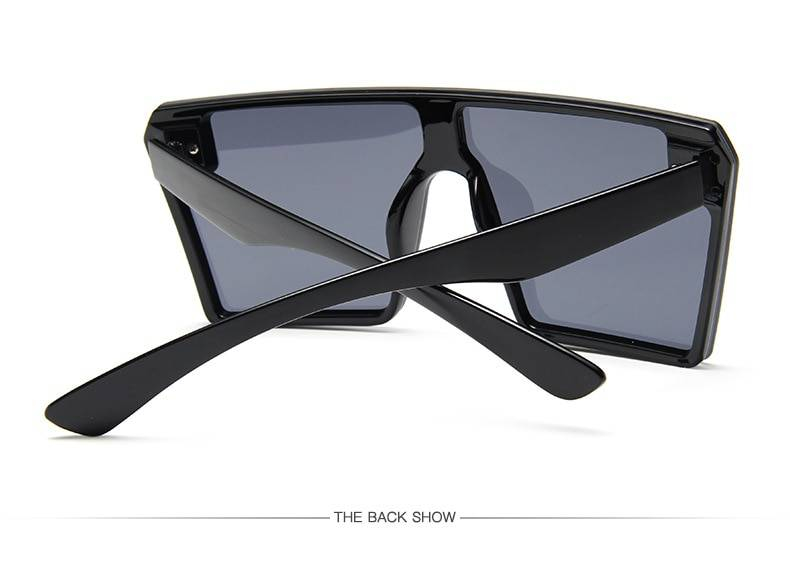2019 lunettes de soleil carrées surdimensionnées femmes mode haut plat dégradé lunettes de soleil hommes sans monture grand cadre Oculos UV400 Points