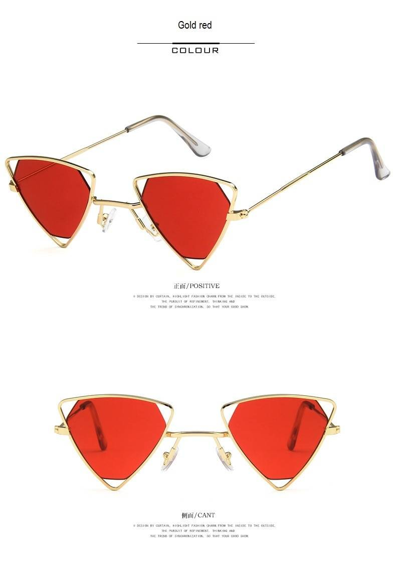 Yoovos 2019 nouveau Punk lunettes de soleil femmes Triangle Oculos nouveau Vintage lunettes ajouré métal cadre mode lunettes de soleil hommes Okulary
