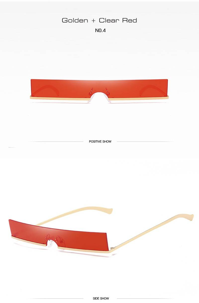 SHAUNA mode demi-cadre petit Rectangle lunettes de soleil femmes marque concepteur Ins populaire une pièce rouge nuances hommes