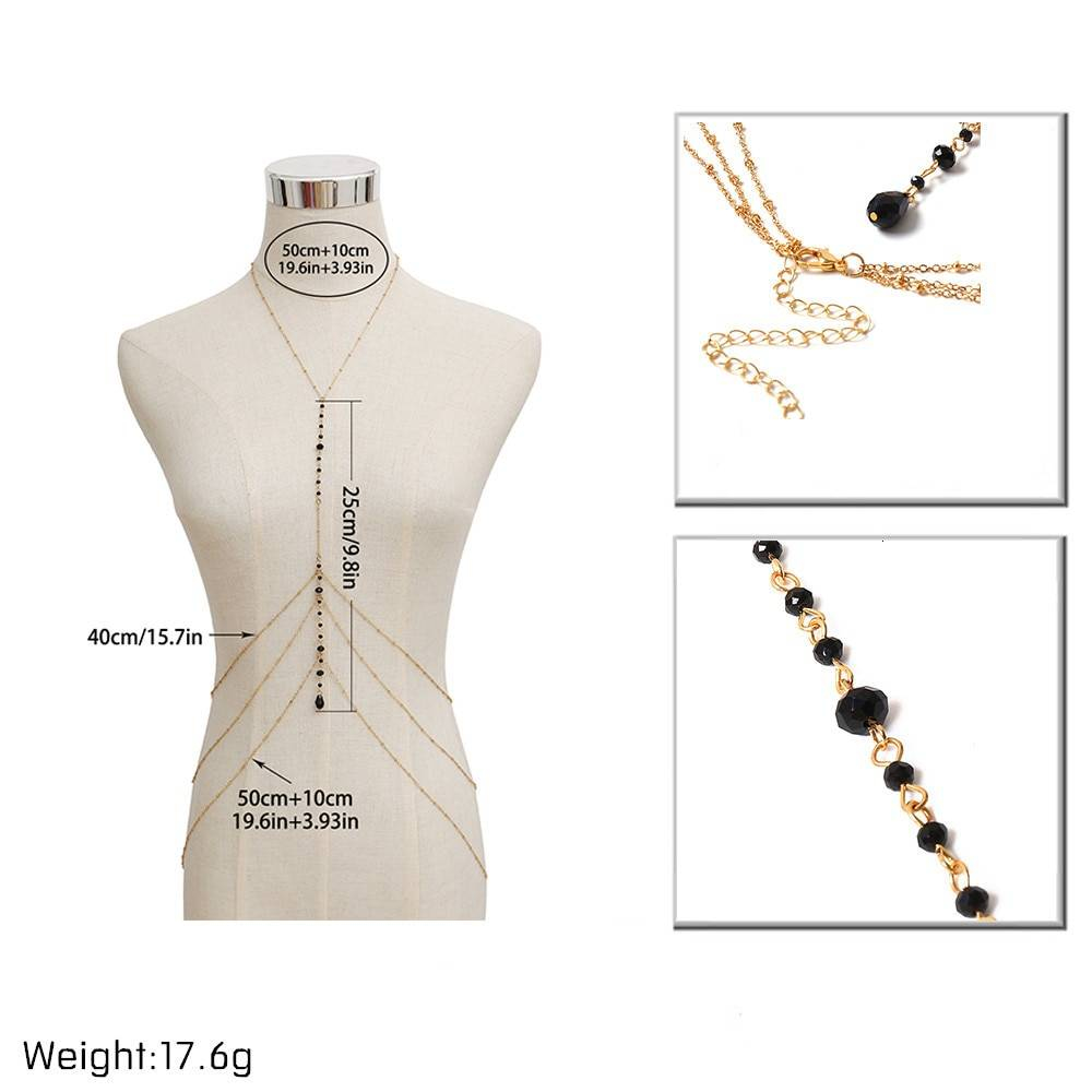 IngeSight. Z Style Simple chaîne collier ventre corps chaîne mode Sexy cuivre paillettes corps chaîne bijoux pour les femmes plage fête