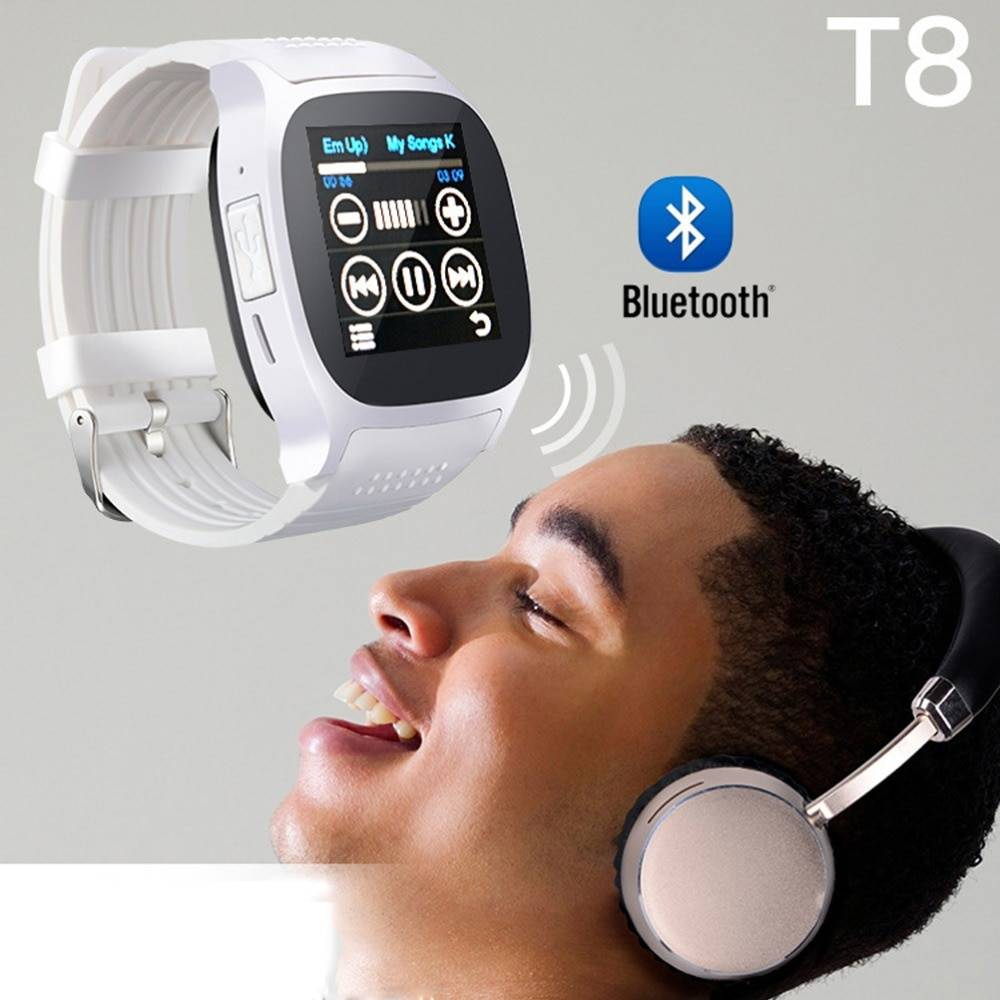 T8 Bluetooth montre intelligente avec Support de caméra SIM TF carte podomètre hommes femmes appel Sport Smartwatch pour téléphone Android PK Q18 DZ09