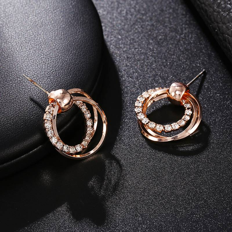 Déclaration coréenne géométrique luxe strass Boucles d'oreilles pour les femmes nouvelle mode bijoux Boucles D Oreille Femme 2019 Oorbellen