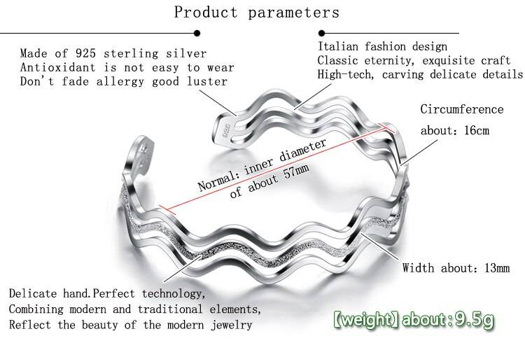Européen belle solide 925 en argent Sterling bracelet mignon perles breloque Bracelets vague Bracelets pour femmes fille bijoux de mode