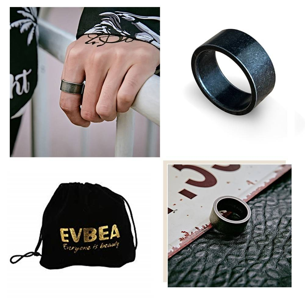 EVBEA titane acier Viking Punk gothique Antique Simple anneau Style ancien pour hommes bijoux Rock Roll Kpop motards