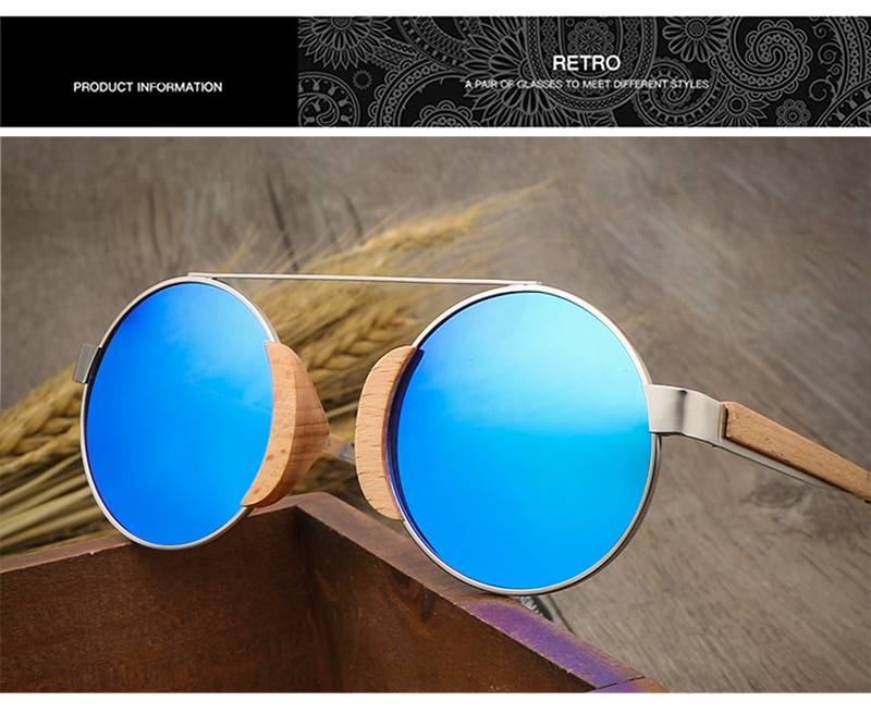 2019 nouveau Design en bois rond lunettes de soleil pour hommes et femmes livraison gratuite